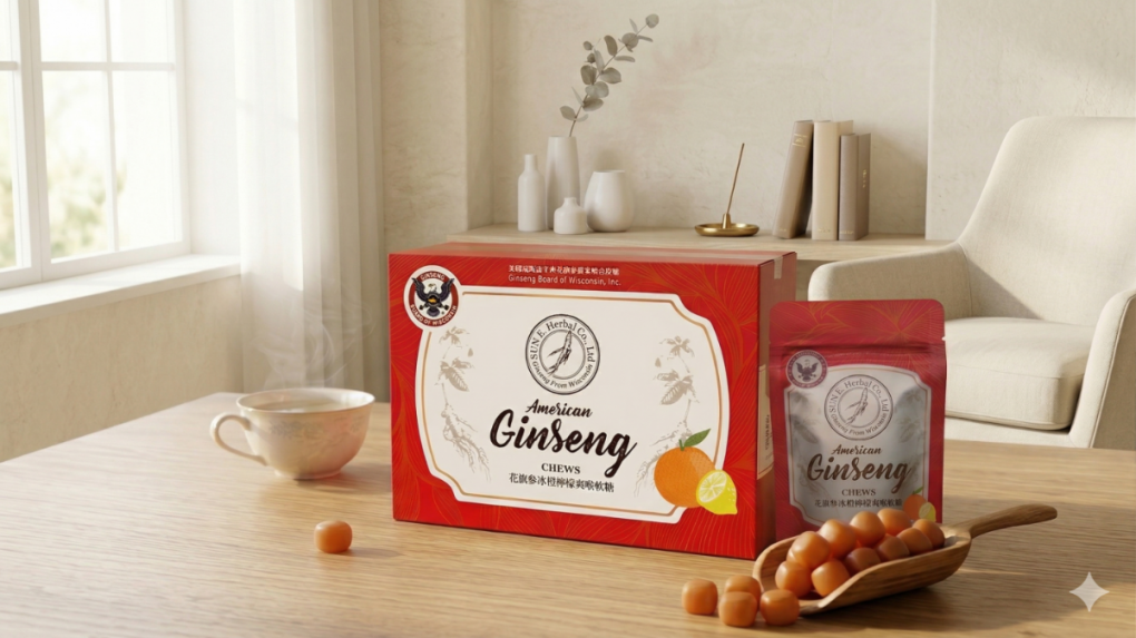 上裕花旗參冰橙檸檬爽喉軟糖12包經濟盒